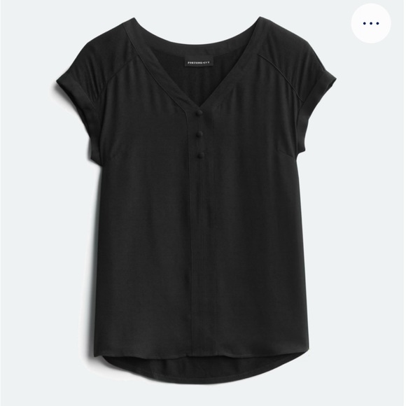 Fortune & Ivy Helena Mixed Material V-Neck Blouse - Picture 2 of 6